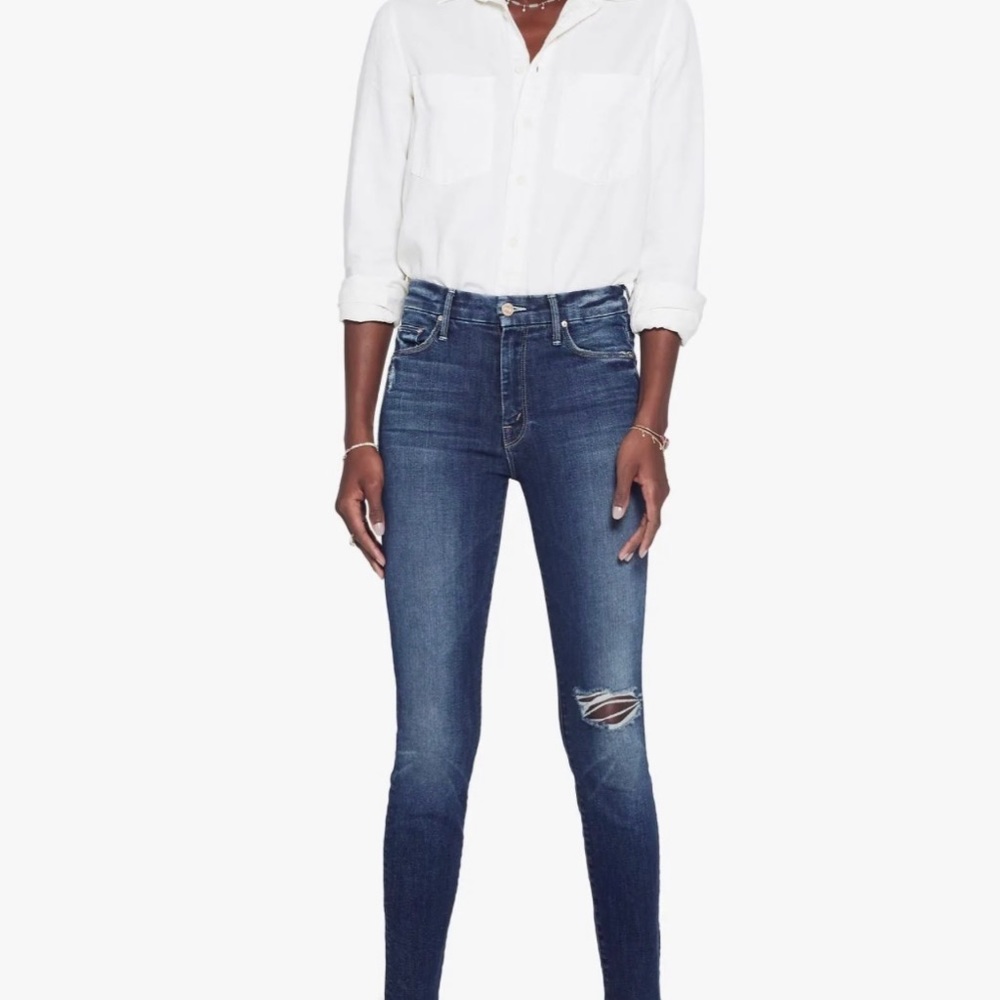 MOTHER high waisted looker ankle jeans
